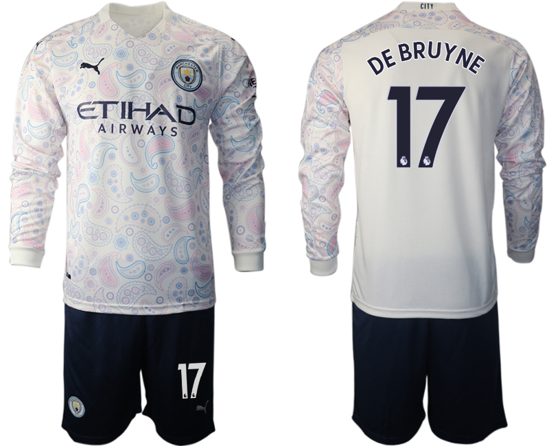 2021 Men Manchester city away long sleeve #17 soccer jerseys